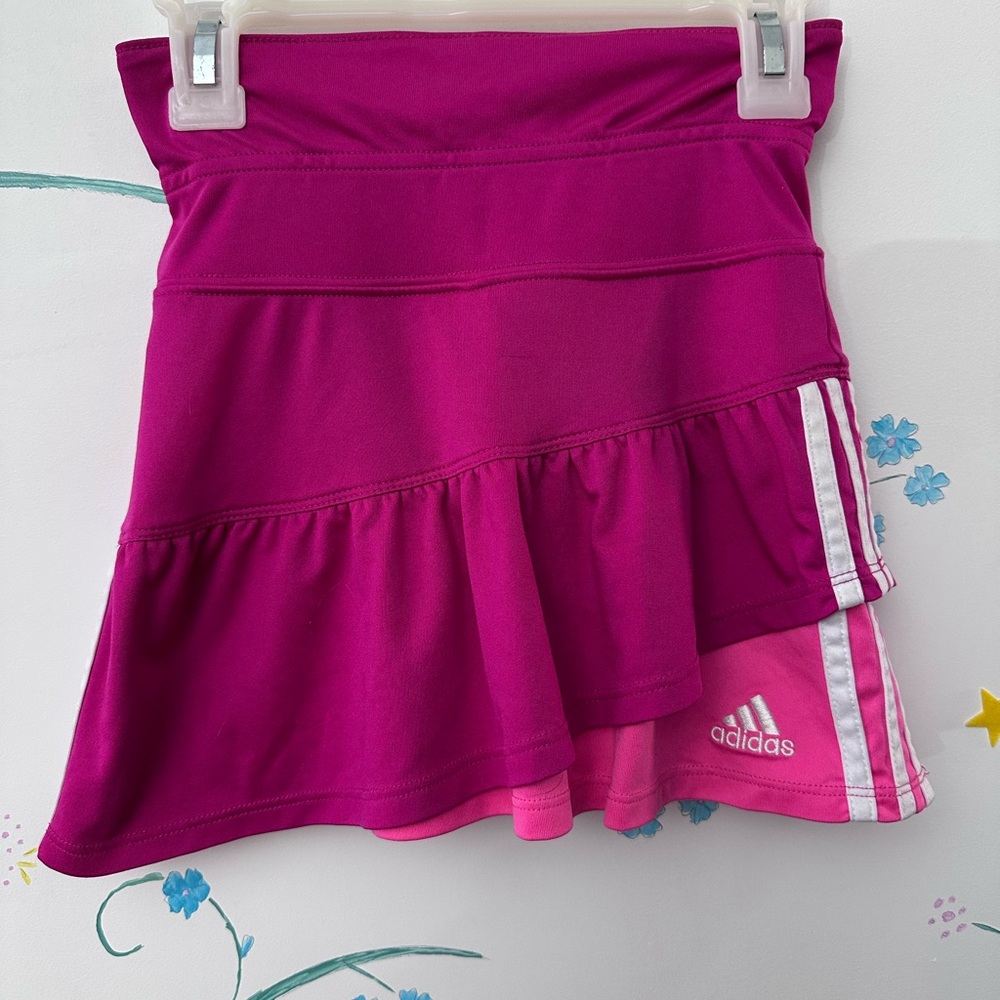 Adidas Hot Pink Girls High Waist Tennis Activewear Skort